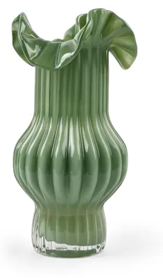 Glasvase 26 cm, grün, zweilagig, für Blumen & Trockenblumen