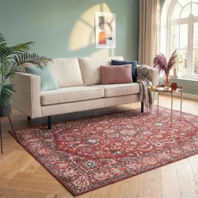 Produktbild von Volero - Teppich Vintage - Imagine Medaillon Rot - 230x330 cm - Wohnzimmer, Esszimmer, Schlafzimmer - Klassik, Industrielle, Orientalisch