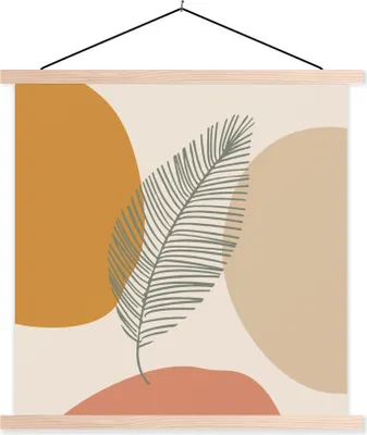 Produktbild von MuchoWow® Textilposter Feder - Pastell - Sommer 40x40 cm mit holzfarbenen Rahmen - Posterleiste