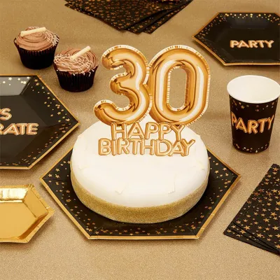 Produktbild von Tortendeko 30 gold
