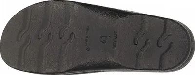 Produktbild von Fly Flot Herren Hausschuh Pantoffel Schlupfschuh gepolsterte Lederdecksohle, Größe:45 EU, Farbe:Schwarz