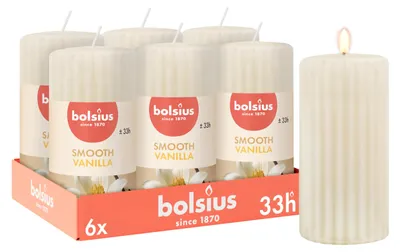 Zdjęcie produktu dla Świece zapachowe filarowe Bolsius 6 szt. 120 x 58 mm wanilia