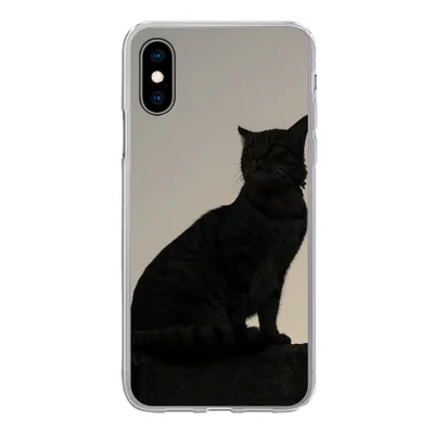 Produktbild von MuchoWow® Handyhülle Schutzhülle Hülle für iPhone X Katze - Dunkelheit - Zaun Silikon Softcase Handy Hülle - Handyhülle