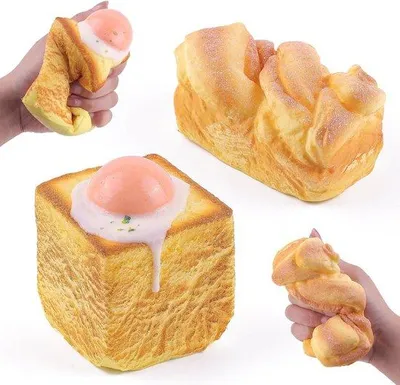 Produktbild von Langsame, 2-teilige Brod Squishies Set mit Aromen - Stressabbau Fidget Spiel für Kinder, Jugendliche und Erwachsene