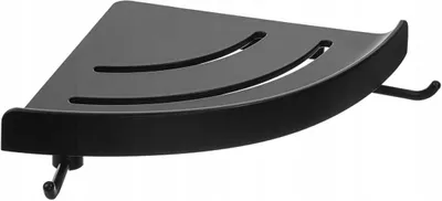 Image de Étagère d'angle pour salle de bains noir mat 4,8x24,4x24,4 cm