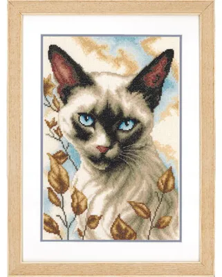 Imagen del producto de Kit de bordado Vervaco "Gato Siamés", 20x29 cm