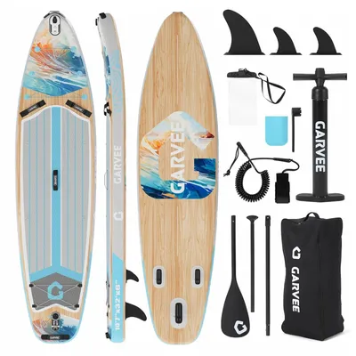 Produktbild von Aufblasbares SUP Board - Stand Up Paddleboard - 335 x 86 x 15 cm - Tragkraft 200 kg - Kamerahalterung - PVC - Zubehörset