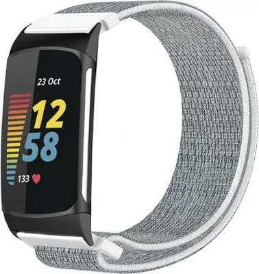Produktbild von Nylon-Smartwatch-Armband – Passend für Fitbit Charge 5 / Fitbit Charge 6 – Muschelmuster – Strap-it Uhrenarmband / Armband