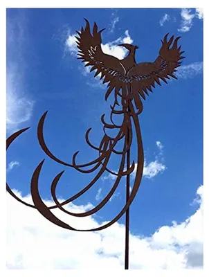Produktbild von Edelrost Phönix Vogel 48x80cm mit Gartenstecker