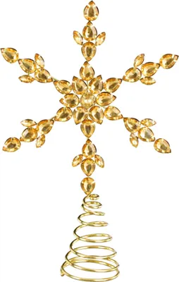 Produktbild von Weihnachtsbaumspitze Schneeflocke gold Kunststoff III 28 cm