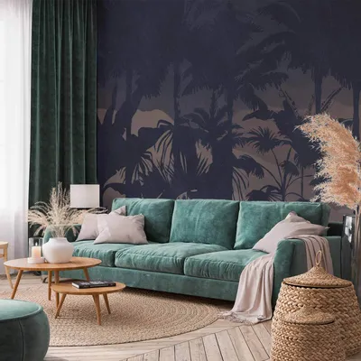 Produktbild von Selbstklebende Folie Fototapete - Jungle at Night 98x70 cm Blätter b-C-10386-a-a