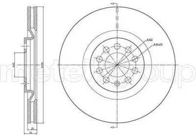Produktbild von 2x METELLI Bremsscheibe 23-0706C für VW Golf IV Schrägheck (1J1) POLO (9N_)