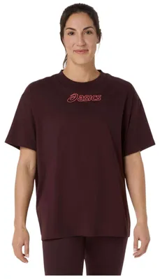 Image de T-shirt Asics Camiseta ASICS Logo Basic manga corta granate mujer pour Femme