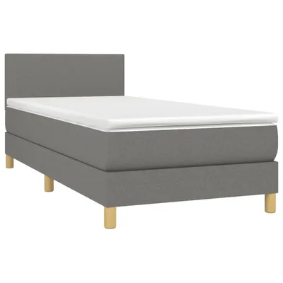 Produktbild von Boxspringbett mit Matratze Dunkelgrau 80x200 cm Stoff