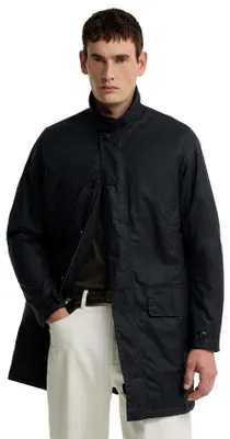 Produktbild von Barbour Wachsjacke dunkelblau wasserabweisend gefüttert halblang ohne Kapuze