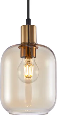 Zdjęcie produktu dla Lampa wisząca NORLIS złoto-czarna-bursztynowy 1xE27x40W szkło wym:105x15x15cm IP20 Italux