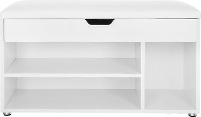 Nancy's Schuhschrank Weiß - Multifunktionsschrank - Holzschuhschränke mit Stauraum - 80 x 44 x 30 cm (B x H x T)