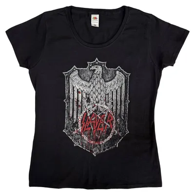 Produktbild von Slayer Bloody Shield T-Shirt mit kurzen Ärmeln Black L Damen