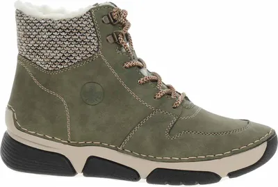 Produktbild von Rieker Damen High Top Sneaker Stiefelette warm gefüttert sportlich 45955, Größe:41 EU, Farbe:Grün