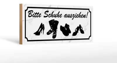 Produktbild von Holzschild Spruch 27x10cm bitte Schuhe ausziehen