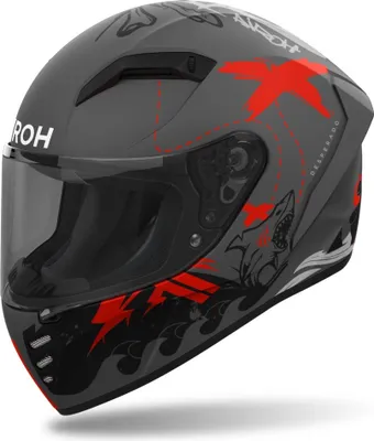 Produktbild von Integralhelm Crosshelm Quadhelm AIROH Connor Desperado Orange Schwarz Größe XS