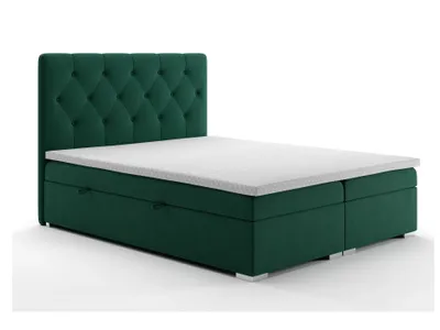 Obrázok produktu pre MOB, Manželská posteľ Boxspring 160 cm - Ronda (tmavozelená) (s úložným priestorom)