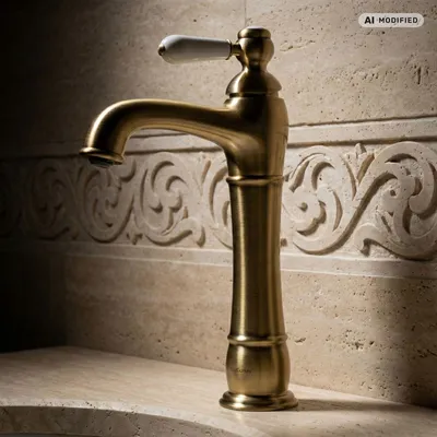 Produktbild von PaulGurkes Nostalgie Armatur Bronze Messing Lang für Aufsatzwaschbecken