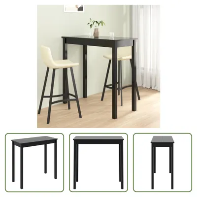 Obrázok produktu pre The Living Store Barový stôl MDF čierny 115 × 55 × 107 cm