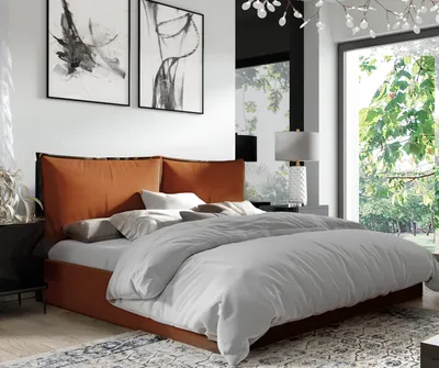 Produktbild von Sofello Polsterbett  200x200 Metall-Lattenrost Hellbraun Velour Samtstoff Velvett mit Bettkasten und Stauraum
