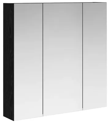 Zdjęcie produktu dla Szafka łazienkowa z lustrem vidaXL, czarna, imitacja dębu, 70 x 14,5 x 70 cm