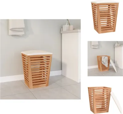 Obrázek produktu pro vidaXL Koupelnová stolička 40,5x40,5x56 cm, ořechový masiv - koše na prádlo