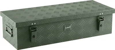 Produktbild von ALUBOX Alukiste Riffelblech 1.5mm Stärke 48 Liter Olivgrün