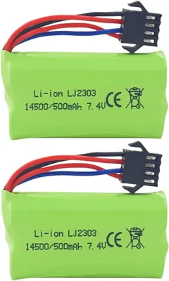 Produktbild von 2er-Pack 7,4V 500mAh Lithium-Schnellladeakkus für RC-Boote und -Autos