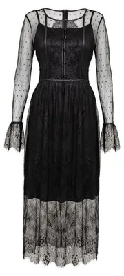 Produktbild von Hell Bunny Mittellanges Kleid Damen DARK KNIGHT DRESS schwarz M