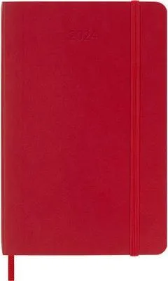 Produktbild von Moleskine 12 Monate Wochen Notizkalender 2024, P/A6, 1 Wo = 1 Seite, Rechts Linierte Seite, Soft Cover, Scharlachrot