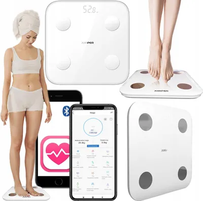 Zdjęcie produktu dla JUMPER WAGA elektroniczna ANALITYCZNA BMI POMIAR TŁUSZCZU WODY Bluetooth