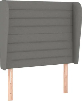 Obrázek produktu pro vidaXL Čelo postele s ušima tmavě šedé 103x23x118/128 cm Látka