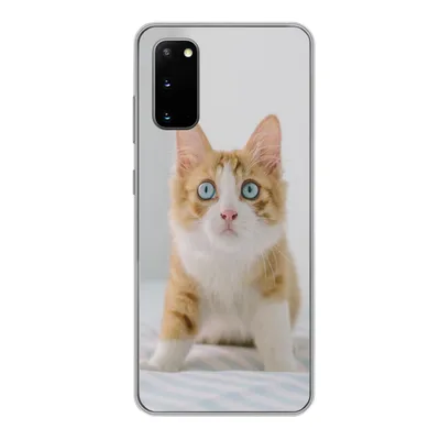 Produktbild von MuchoWow® Handyhülle Schutzhülle Hülle für Samsung Galaxy S20 Kätzchen - Blau - Orange - Mädchen - Jungen - Kind Silikon Softcase Handy Hülle - Bild