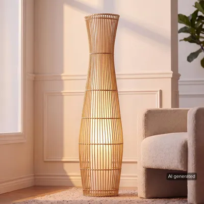 Produktbild von home24 Stehleuchte - Polyrattan / Metall - 1-flammig