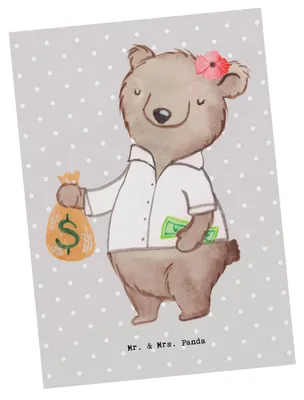 Produktbild von Mr. & Mrs. Panda Grußkarte Bänkerin Herz - Grau Pastell - Geschenk, Bankangestellte, Ansichtskarten, bildkarte, Selbstständig, Ansichtskarte, Bankfachfrau, Geld, reich