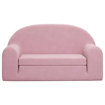 Produktbild von Langlebige Kinder-Schlafsofa 2-Sitzer Rosa Weicher Plüsch - Möbel911956 - Kindersofas