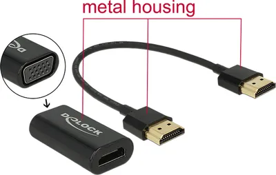 Productafbeelding van Delock adapter HDMI-A (mannelijk) > VGA (vrouwelijk) - Videoconverter - HDMI - VGA - detailhandel