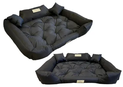 Produktbild von Hundebett KINGDOG 100x75 cm personalisierbar wasserdicht schwarz
