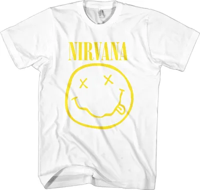 Produktbild von Nirvana Yellow Happy Face White L T-Shirt