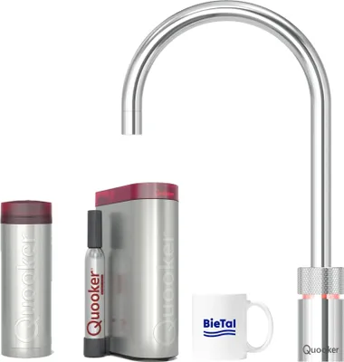 Produktbild von Quooker Wasserhahn Nordic Round single tap verchromt glänzend & PRO3 & CUBE