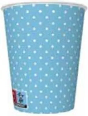 Obrázek produktu pro Modré šálky s bílými puntíky 250 ml 8 ks.