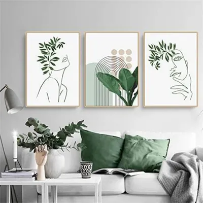 Produktbild von 3-teiliges Poster Set Grüne Pflanzen Aesthetic Moderne Wandbilder 40x50cm