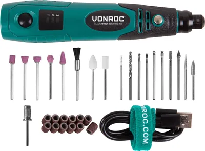 Produktbild von Vonroc Mini Multifunktionswerkzeug 4V | Mit 31 teiligem Zubehörset, Ladekabel