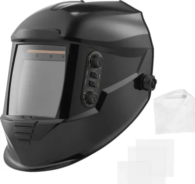 Immagine prodotto di Casco per saldatura automatico VEVOR, 100x95 mm true color, maschera per saldatura solare 1/1/1/1, 4 sensori d'arco, DIN 4/5-9/9-13, per saldatura TIG MIG ARC smerigliatura taglio - serie METIS, nero