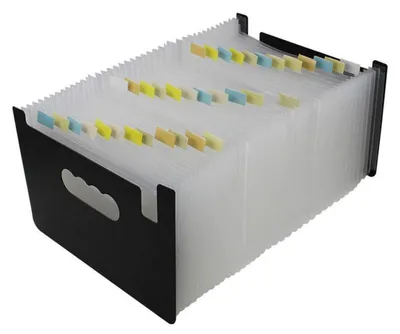 Produktbild von Dokumentenmappe A5 Fächermappe Akkordeon Ordner 24 Taschen Wasserdicht Kunststoff 17x25cm